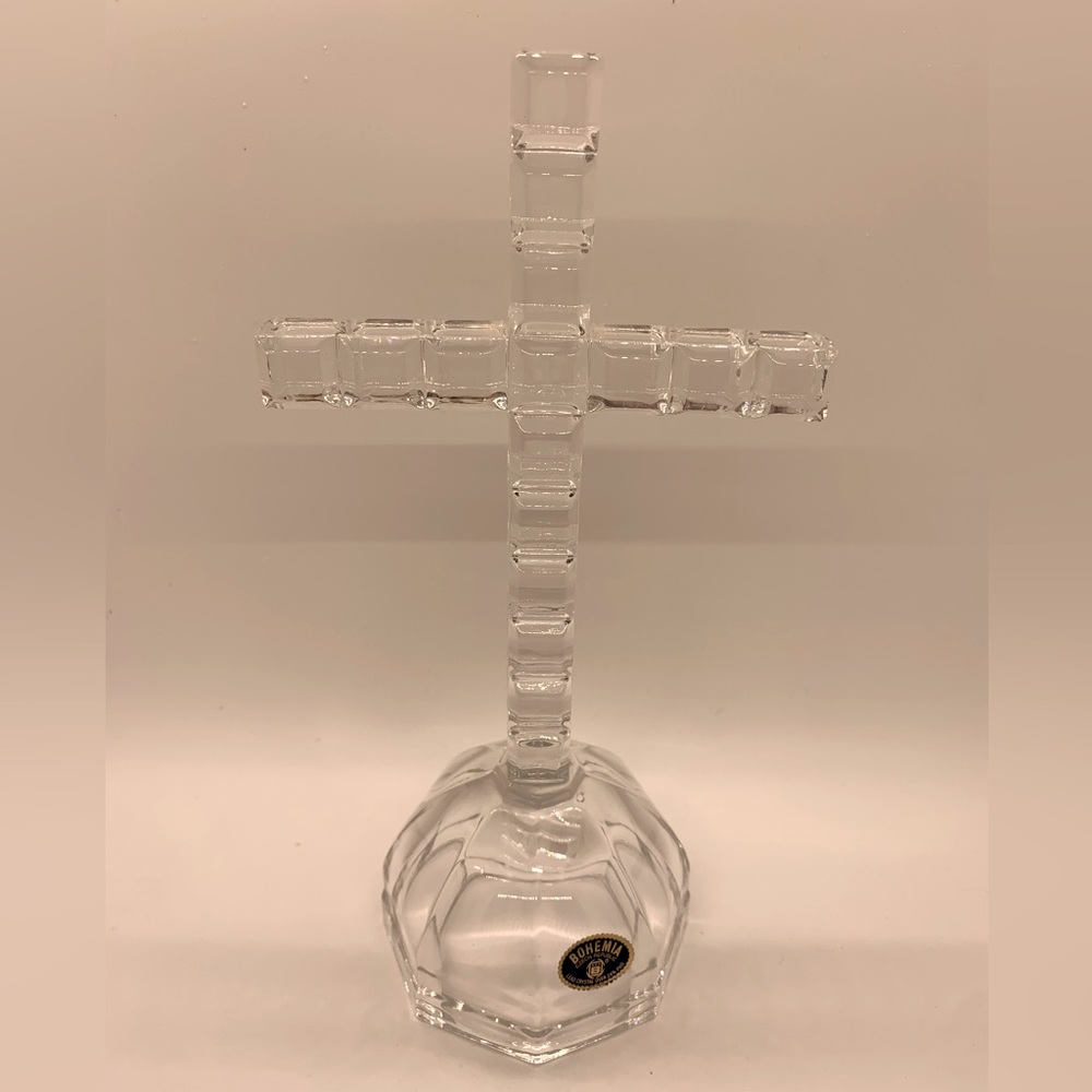 Vintage Bohemia Czech Republic Lead Crystal Cross